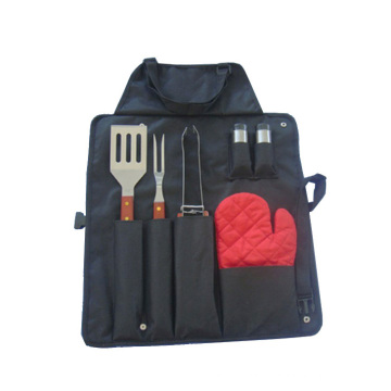 7-Piece Apron Barbeque Set, 7 PCS BBQ Tool with Apron
